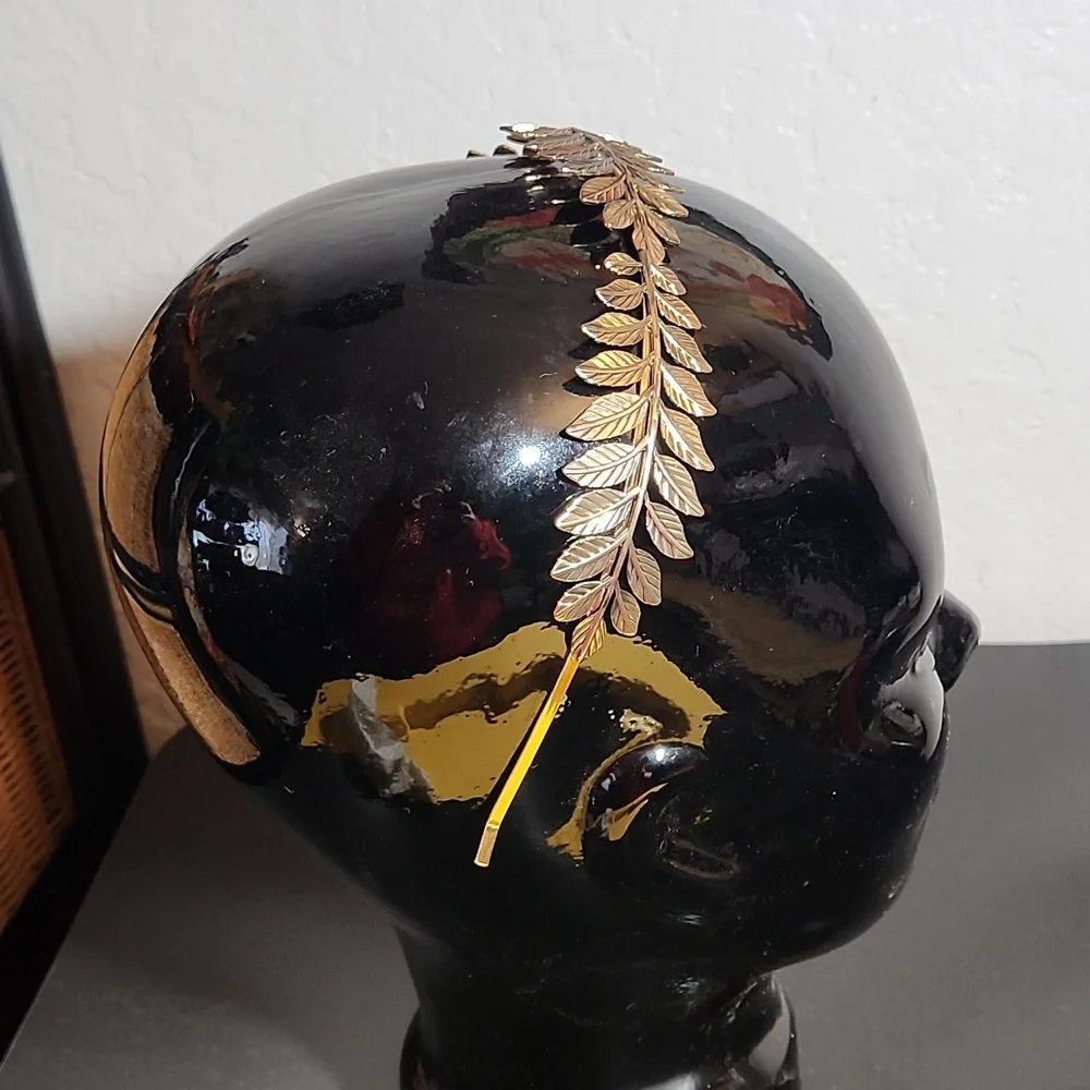 G By Gennero Metal Roman Leaf One Size Headband